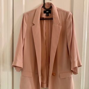 Rose pink shawl-collar jacket blazer by H&M